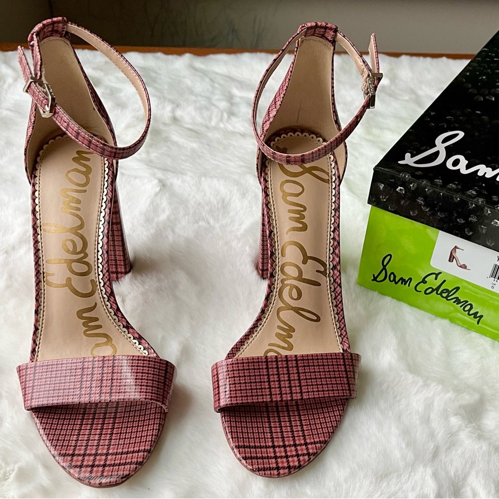 SAM EDELMAN Yaro Ankle Strap Dress Sandal 4" Heel Size 8 Leather New with Box